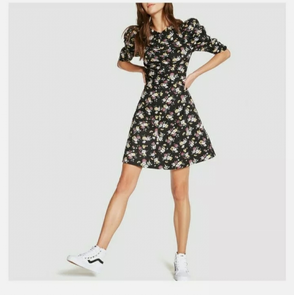 NWT REBECCA TAYLOR LA VIE WINTER POSEY FLORAL PRINT SILK TWILL DRESS SIZE M - Picture 11 of 11